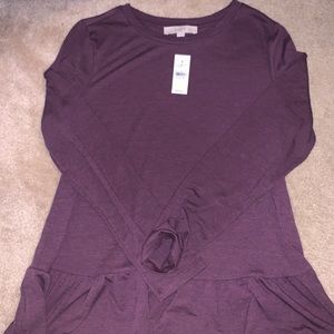 LOFT NWT l/s purple blouse